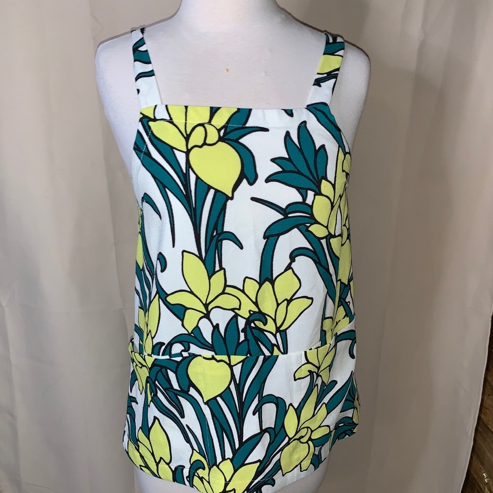 Topshop Floral Cami Tank Top White Green Yellow Size US‎ 4 NWT
